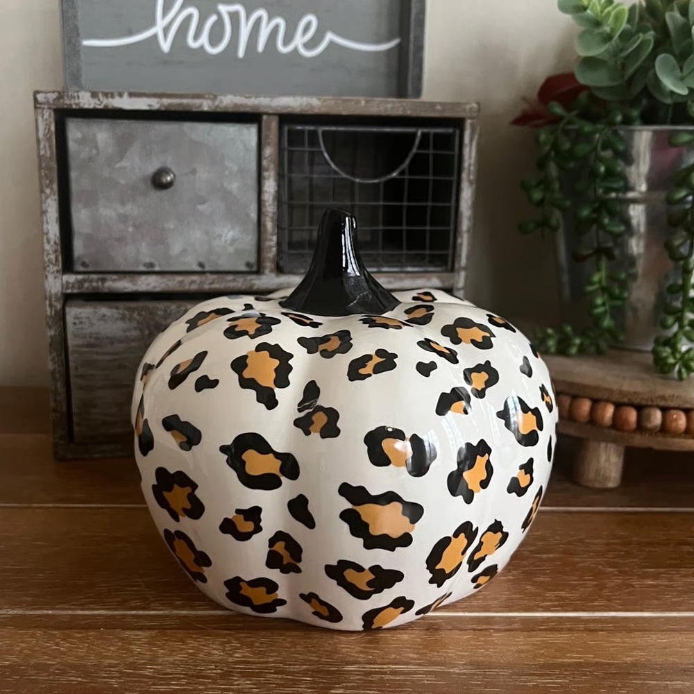 New Ceramic Decorative Leopard Print Pumpkin